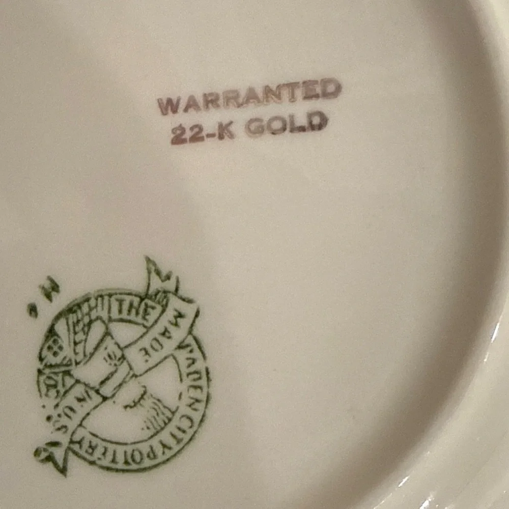 City Pottery set of 12 Vintage serving plates (22K gold trim design)Dinnerware